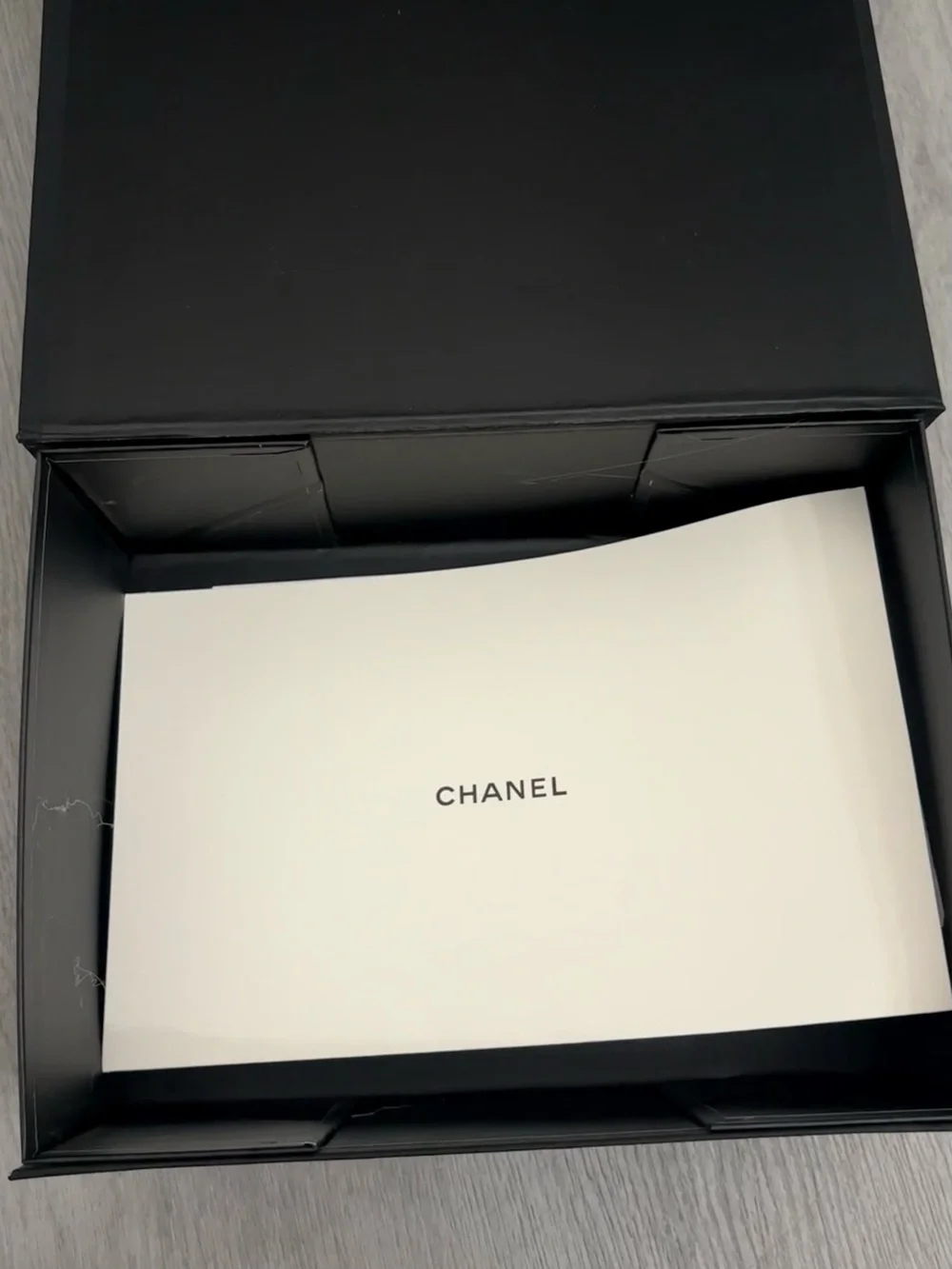 CHANEL Black and White Logo Gift Box